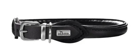 Læder rund halsbånd Petit Elg 24-27 cm 6 mm bred sort