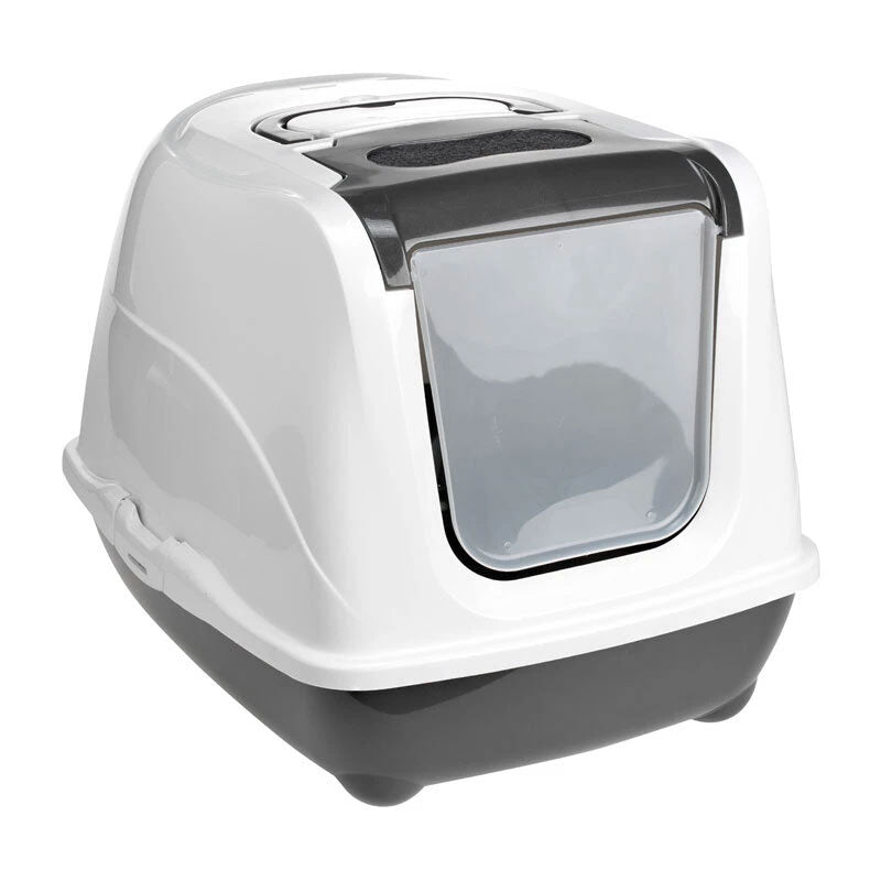 Kattetoilet Flip Cat57 x 41 x 44 cm mørkegrå & hvi