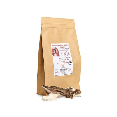 Kaninører med pels300g - 30 stk