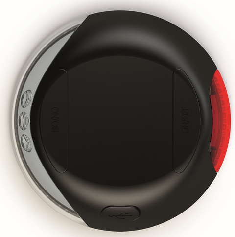 Vario LED lygte m/usb, ø 7 cm sort