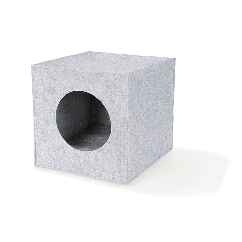 Kattehule grå filt 30x30 cm