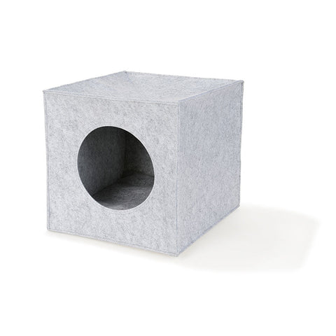 Kattehule grå filt 30x30 cm