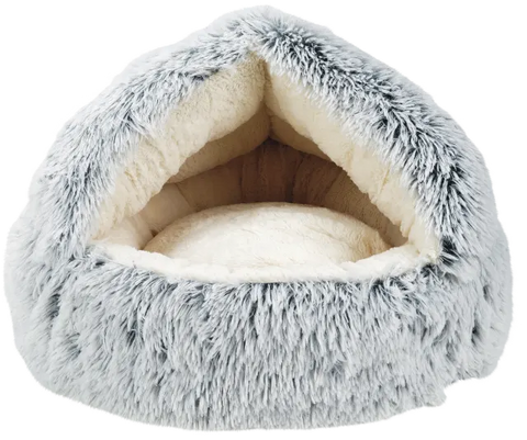 Kattehule Fluffy 2-i-1 50x50x42 cm grå