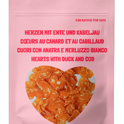 Hjerte snack m/and og torsk, 50 g