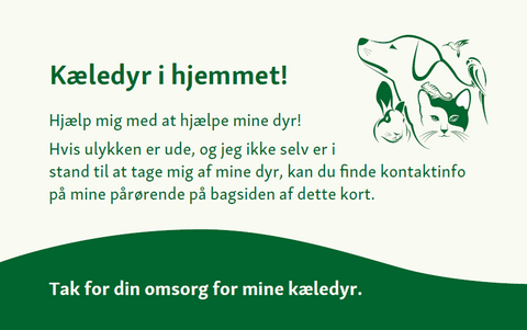 Visitkort kæledyr i hjemmet